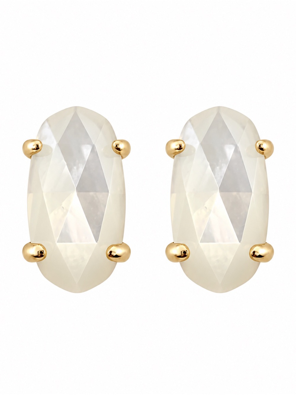 Kendra Scott Betty Stud gold Earrings In Ivory Shell